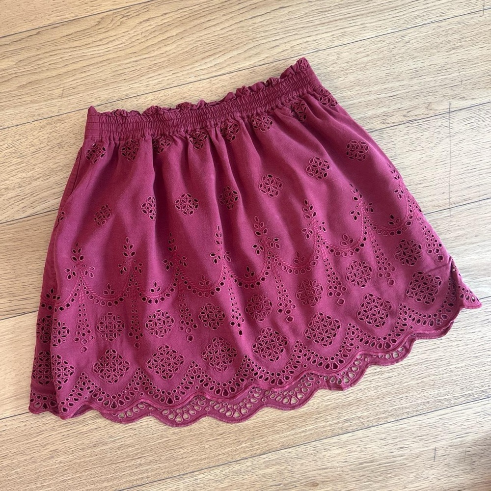 Madewell Scalloped Eyelet Mini Skirt